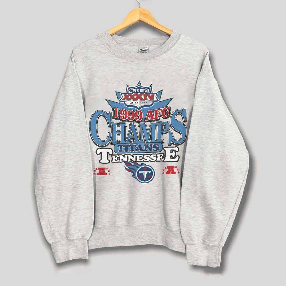 Vintage Tennessee Titans 1999 AFC Super Bowl Football Sweatshirt Retro 90s Shirt